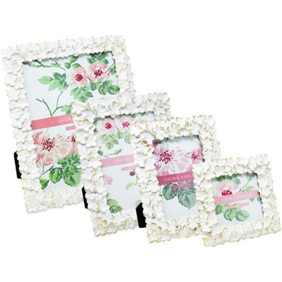 8x10 White & Gold Flower Textured Hand-Crafted Resin Picture Frame w/ Easel&Hook - Picture 6 of 7